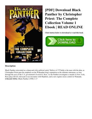 [PDF] Download Black Panther by Christopher Priest: The Complete Collection Volume 1 Ebook | READ ONLINE