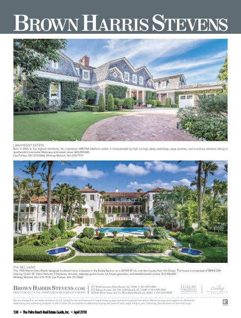 April 2018 Palm Beach Real Estate Guide