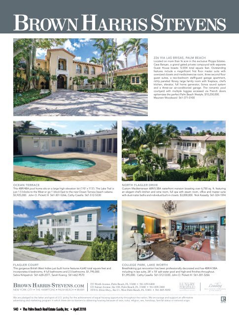 April 2018 Palm Beach Real Estate Guide