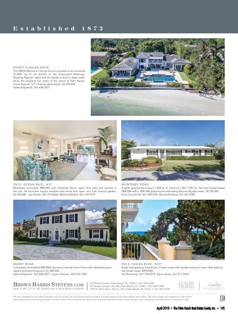 April 2018 Palm Beach Real Estate Guide