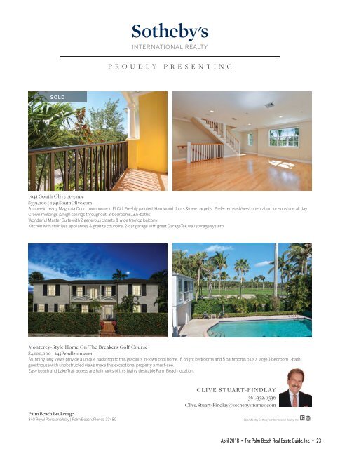 April 2018 Palm Beach Real Estate Guide