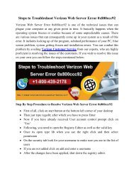 Steps to Troubleshoot Verizon Web Server Error 0x800ccc92