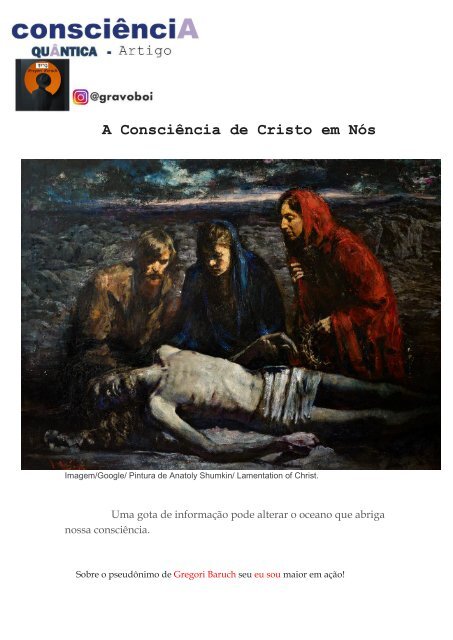 Artigo. A Consciência de Cristo em Nós.