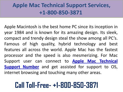 Apple Mac Technical Support