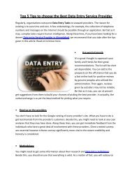 Top 5 Tips to choose the Best Data Entry Service Provider