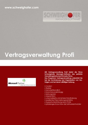 Vertragsverwaltung Profi - SCHWEIGHOFER Manager