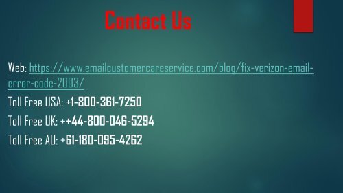 How to Fix Verizon Email Error Code 2003? 1-800-361-7250 for Help