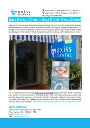 Best Dental Clinic in East Delhi- Axiss Dental