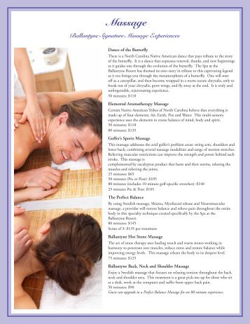 Massage - Ballantyne Hotel