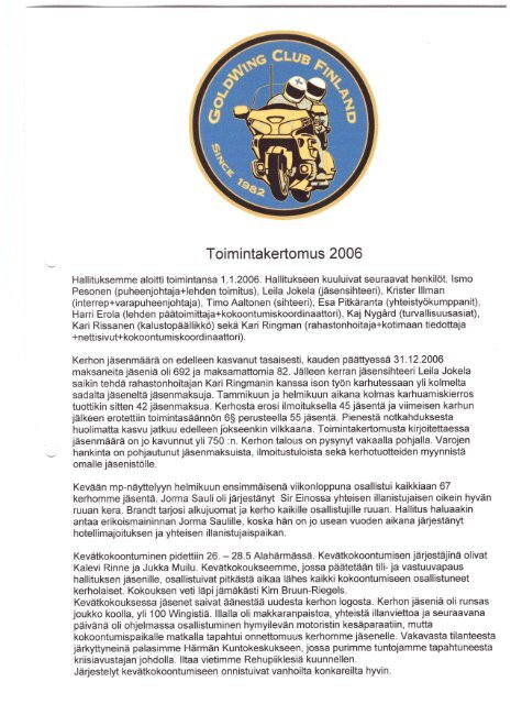 2006 Toimintakertomus