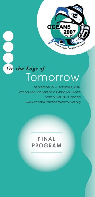 Final Program - Oceans 2007 MTS/IEEE Vancouver