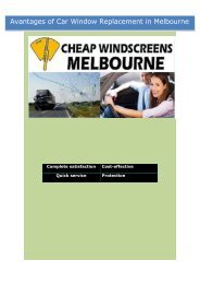 Avantages of Car Window Replacement in Melbourne