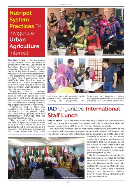 UPSI News April 2018