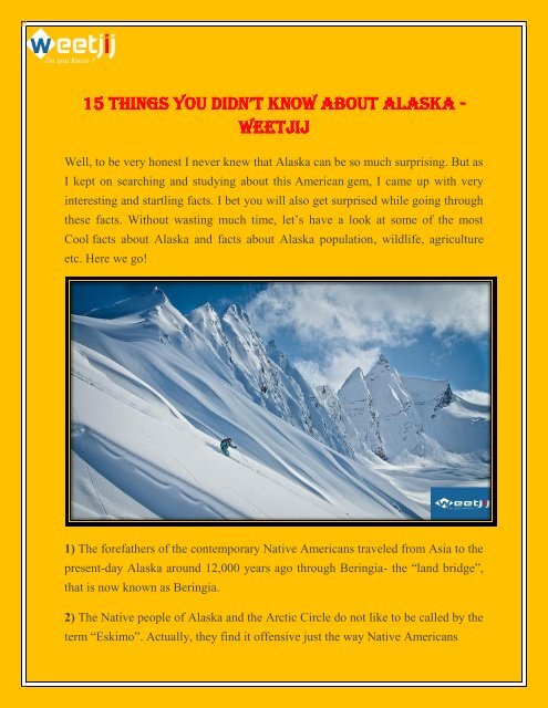 Facts you didn’t know about Alaska