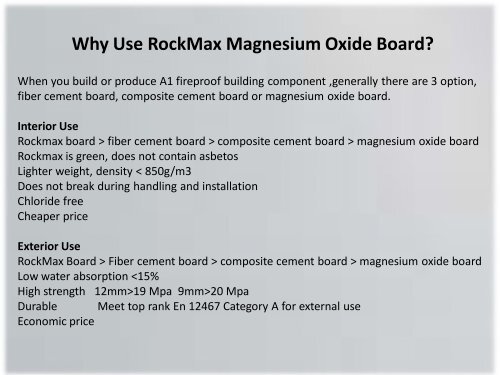 Buy RockMax Magnesium Oxide Board