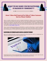 Recover Yahoo Mail Hacked Account Password