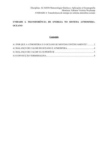 transferncia de energia no sistema atmosfera-oceano - MASTER