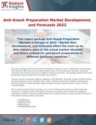 Anti-Knock Preparation Market Development, and Forecasts 2022