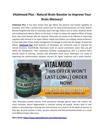  Vitalmood Plus - Achieve Better Focus and Memory!