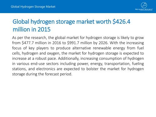 Global Hydrogen Storage Market