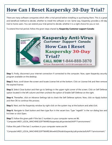 How Can I Reset Kaspersky 30-Day Trial