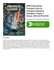[PDF] Download Fantastic Four by Jonathan Hickman Omnibus Volume 1 Ebook | READ ONLINE