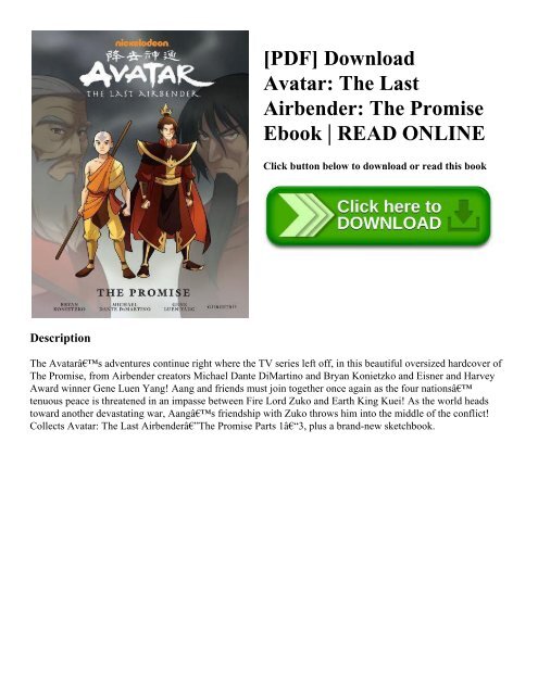 [PDF] Download Avatar: The Last Airbender: The Promise Ebook | READ ONLINE