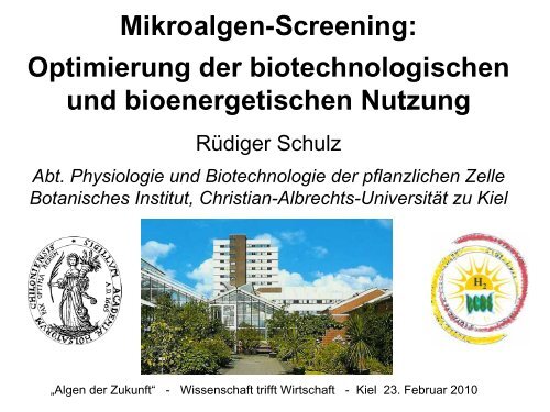 Mikroalgen-Screening: Optimierung der biotechnologischen und ...