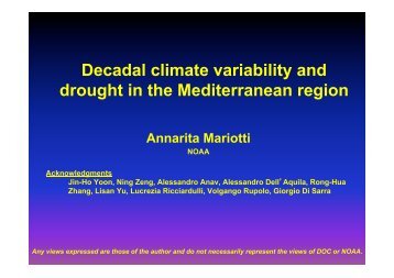 Decadal climate variability and drought in the ... - WCRP