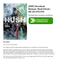 [PDF] Download Batman: Hush Ebook | READ ONLINE