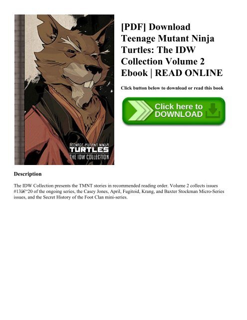 [PDF] Download Teenage Mutant Ninja Turtles: The IDW Collection Volume 2 Ebook | READ ONLINE