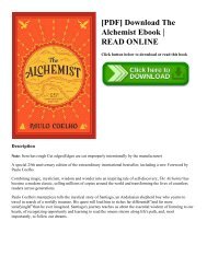 [PDF] Download The Alchemist Ebook | READ ONLINE
