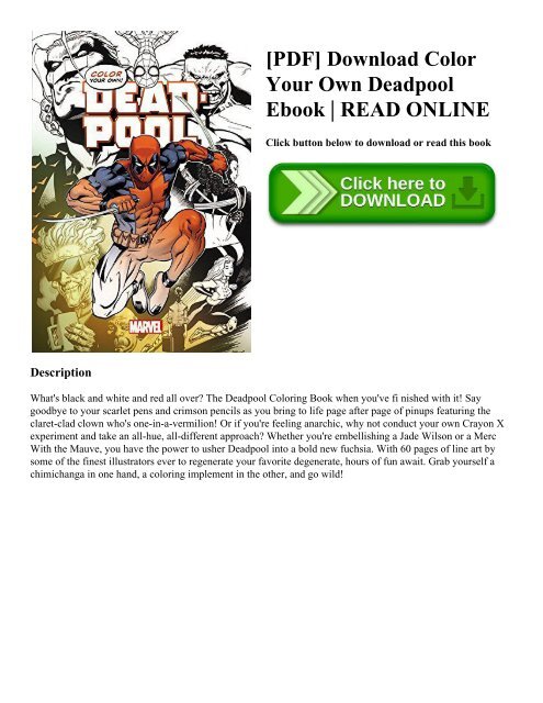 [PDF] Download Color Your Own Deadpool Ebook | READ ONLINE