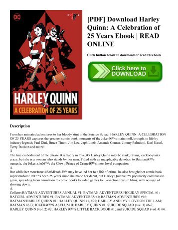 [PDF] Download Harley Quinn: A Celebration of 25 Years Ebook | READ ONLINE