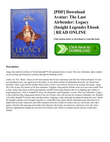 [PDF] Download Avatar: The Last Airbender: Legacy (Insight Legends) Ebook | READ ONLINE