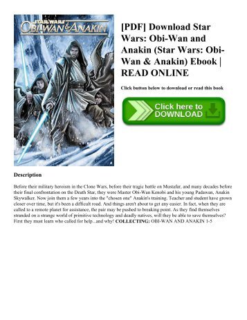 [PDF] Download Star Wars: Obi-Wan and Anakin (Star Wars: Obi-Wan & Anakin) Ebook | READ ONLINE