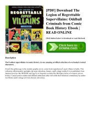 [PDF] Download The Legion of Regrettable Supervillains: Oddball Criminals from Comic Book History Ebook | READ ONLINE