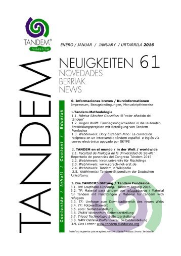 Tandem-Neuigkeiten 61ene16