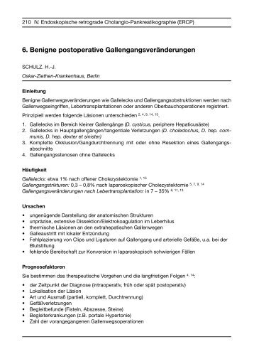 6. Benigne postoperative Gallengangsveränderungen - DGVS