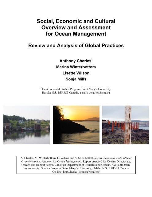Social, Economic and Cultural Overview and Assessment for Ocean ...