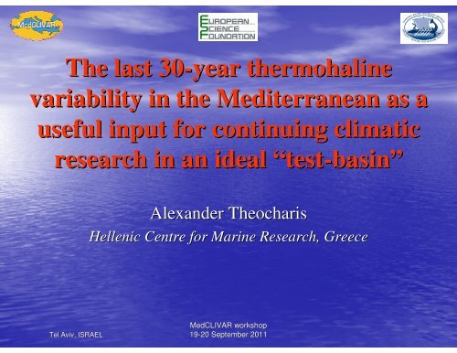 The last 30-year thermohaline variability in the ... - Medclivar