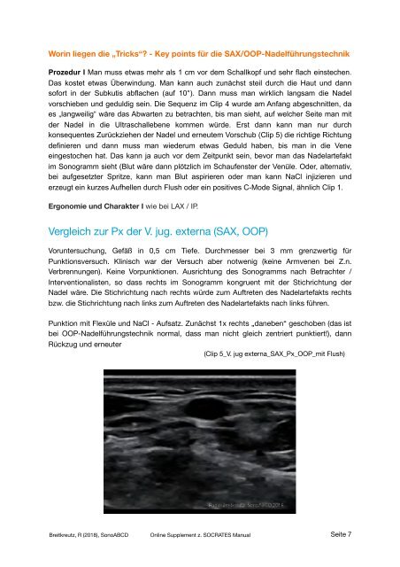 Dragon Procedure & Sonographie und Punktion Peripherer Venen - Online Supplement zum SOCRATES Kursmanual 2019