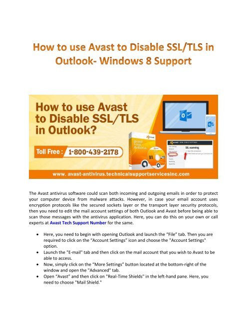 Use Avast to Disable SSL TIS in Outlook