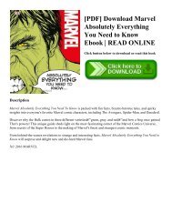 [PDF] Download Marvel Absolutely Everything You Need to Know Ebook | READ ONLINE