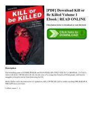 [PDF] Download Kill or Be Killed Volume 1 Ebook | READ ONLINE