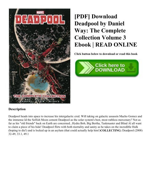 [PDF] Download Deadpool by Daniel Way: The Complete Collection Volume 3 Ebook | READ ONLINE