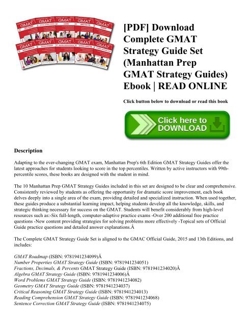 [PDF] Download Complete GMAT Strategy Guide Set (Manhattan Prep GMAT Strategy Guides) Ebook | READ ONLINE