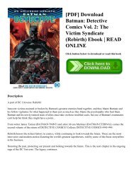 [PDF] Download Batman Detective Comics Vol. 2 The Victim Syndicate (Rebirth) Ebook READ ONLINE