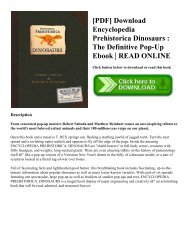 [PDF] Download Encyclopedia Prehistorica Dinosaurs  The Definitive Pop-Up Ebook READ ONLINE