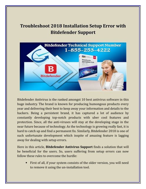 Troubleshoot 2018 Installation Setup Error With Bitdefender Support